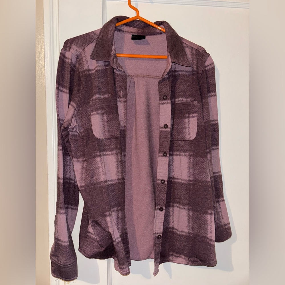 32 Degrees Purple Plaid Button Down Shirt